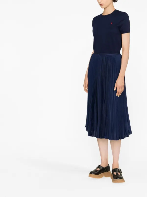 Polo Ralph Lauren high-waisted Pleated Midi Skirt - Farfetch | Farfetch Global