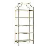 Sauder 421434 International Lux Bookcase, L: 30.0" x W: 14.49" x H: 70.87", Satin Gold Finish | Amazon (US)