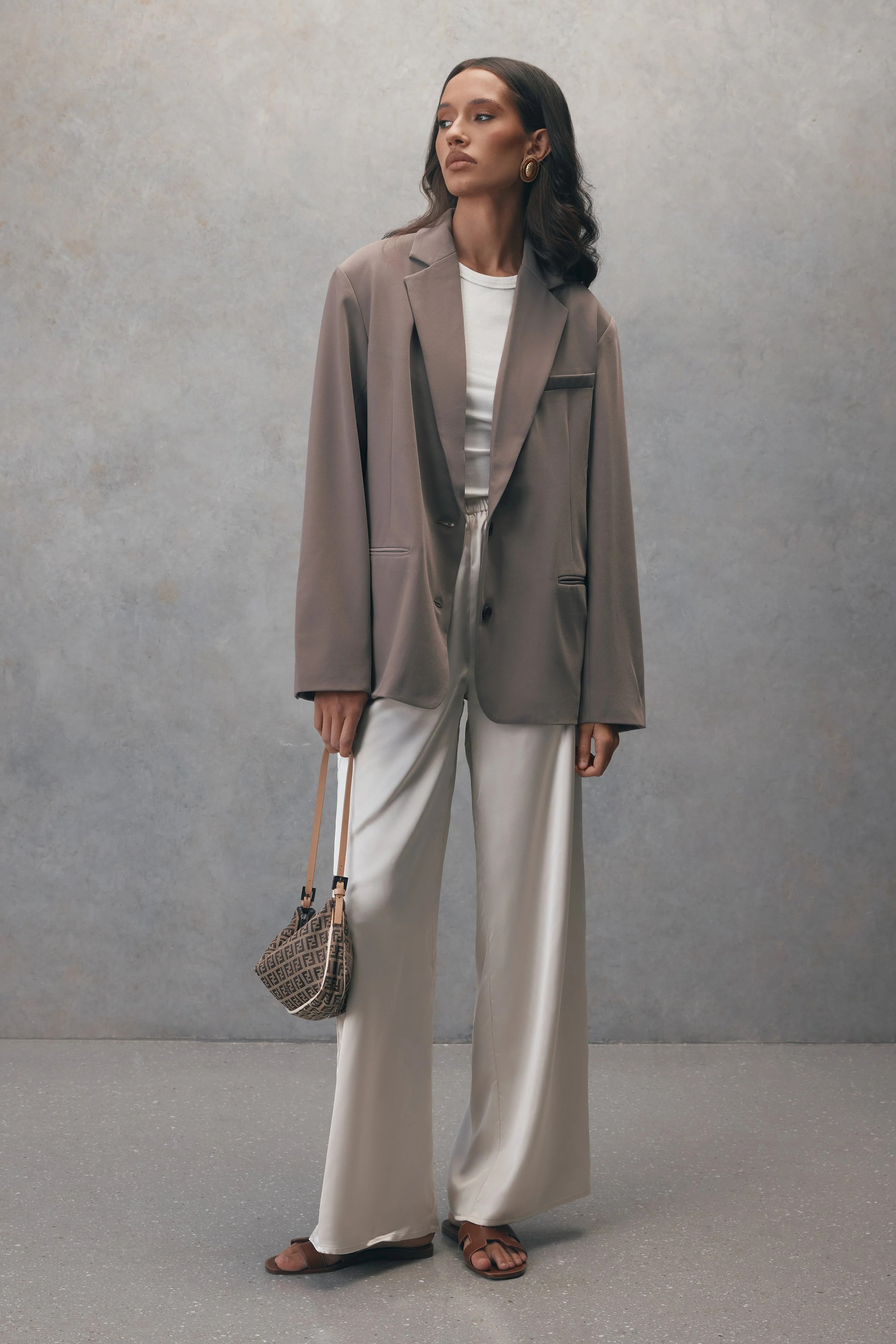 Simone Oversized Blazer - Coco | MESHKI US