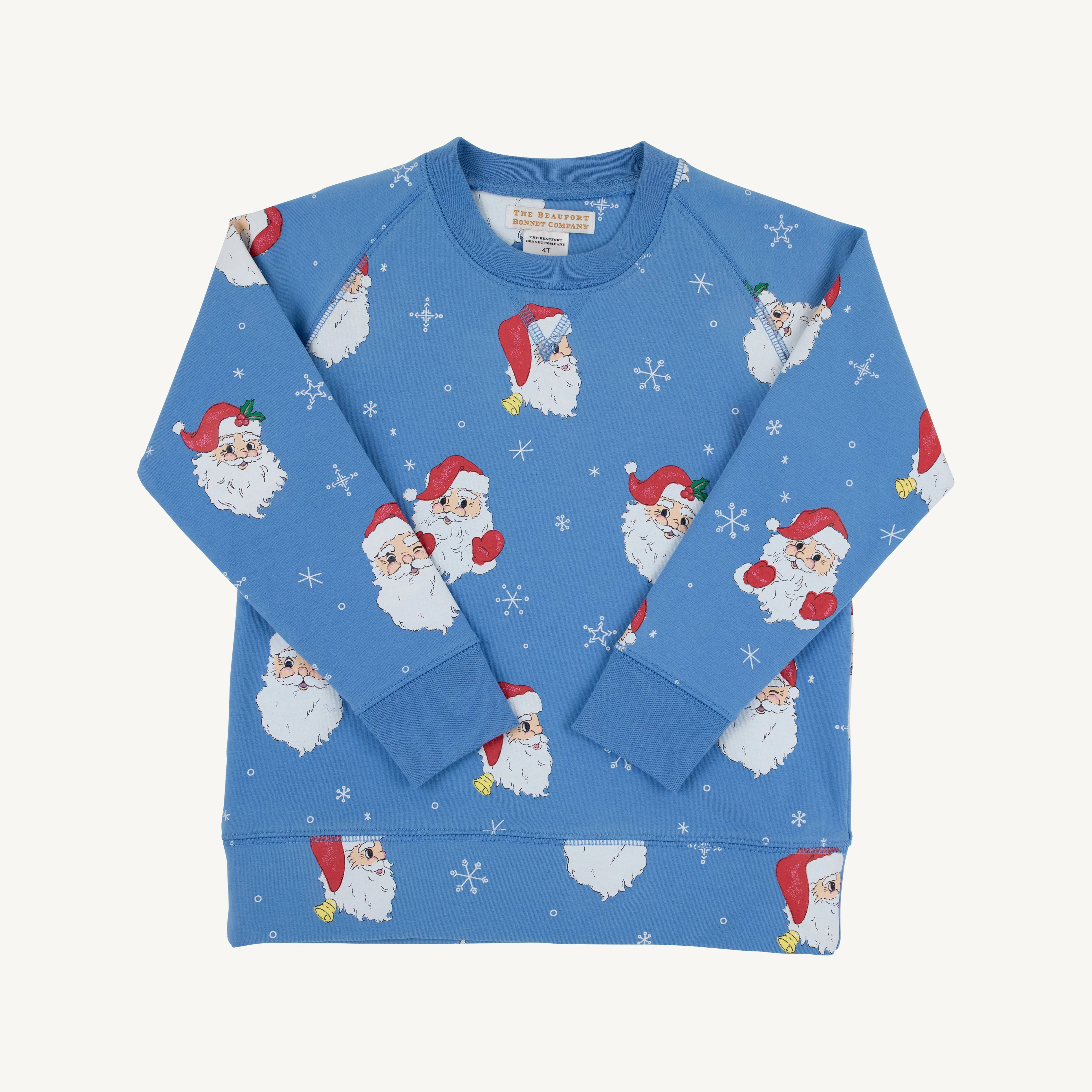 Cassidy Comfy Crewneck - Dear Santa (Barbados Blue) | The Beaufort Bonnet Company
