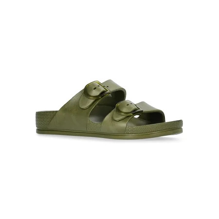 Time and Tru Women's Double Buckle EVA Slide Sandals | Walmart (US)