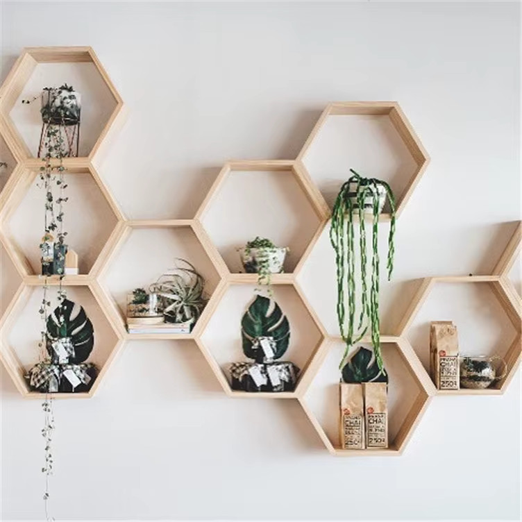 Baby Room Wooden Hexagonal Shelf Storage Wall Decorations Candy Organization Hanger Photography P... | Aliexpress USA