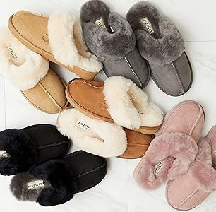 Amazon.com | Dearfoams Women's Fireside Sydney Indoor/Outdoor Water Resistant Genuine Shearling S... | Amazon (US)