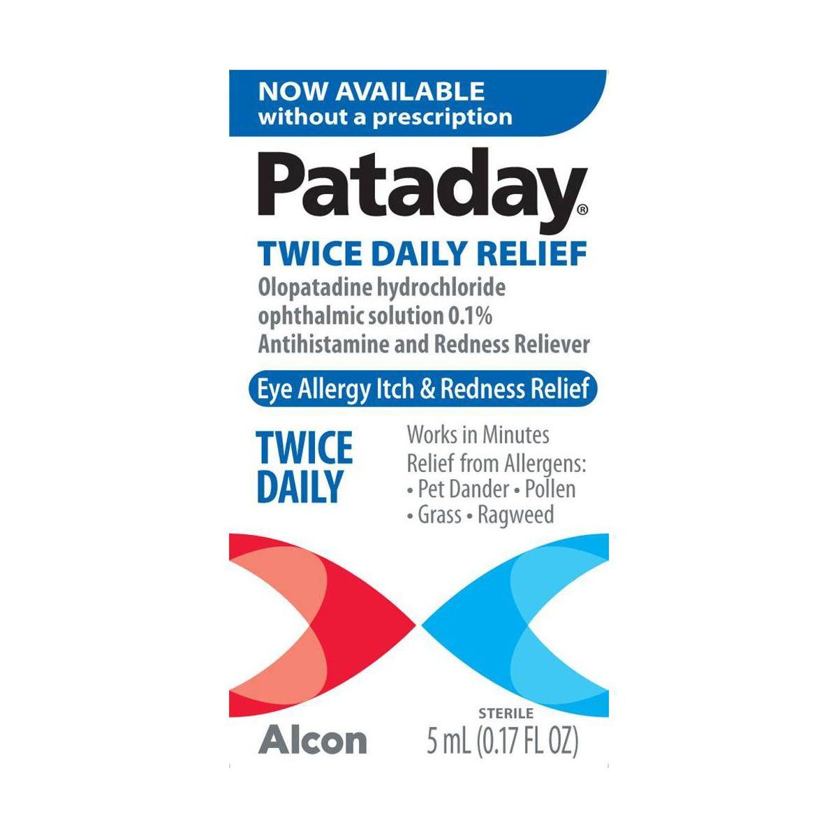 Pataday Twice Daily Eye Allergy Itch and Redness Relief Drops - 0.17 fl oz | Target
