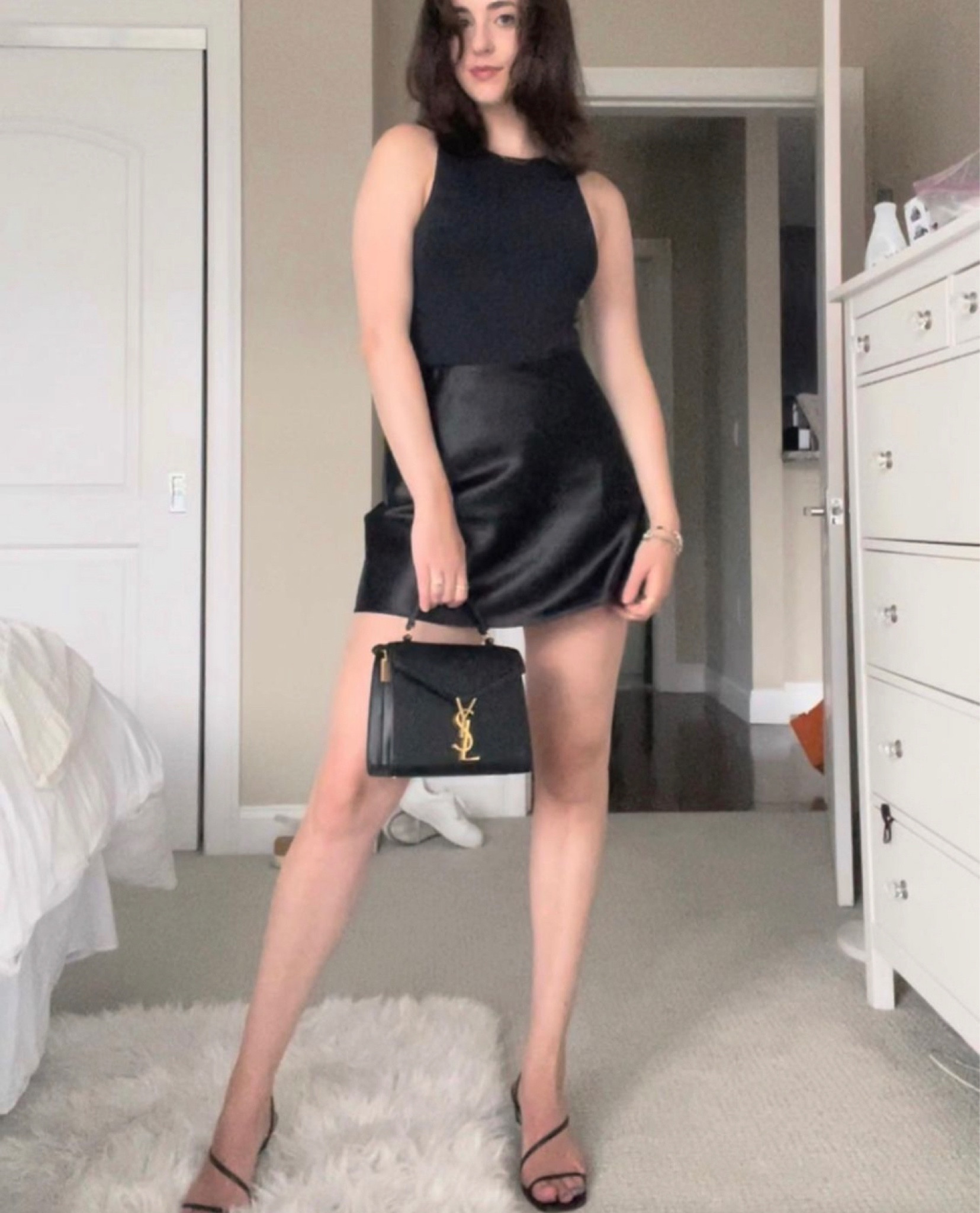 ASOS black satin mini skirt, YSL Cassandra Mini #asos #asossatinminiskirt #asosskirt #asosblackminiskirt #skirt #blackminiskirt #ysl #yslcassandramini #yslpurse #yslbag #purse #bag

#LTKstyletip #LTKitbag #LTKunder50