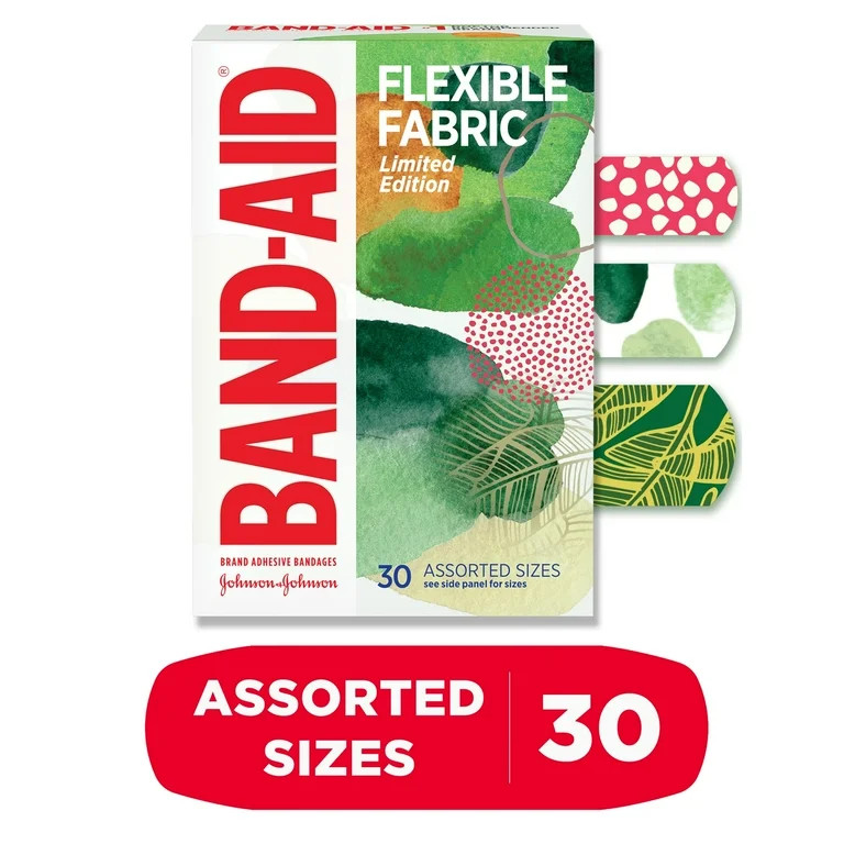 Band-Aid Brand Flexible Fabric Bandages, Forest, Assorted, 30 Count | Walmart (US)
