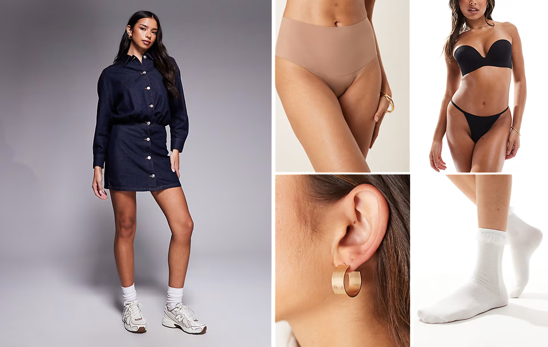 ASOS DESIGN denim mini shirt dress with fitted skirt and shoulder pad in rinse wash | ASOS (Global)