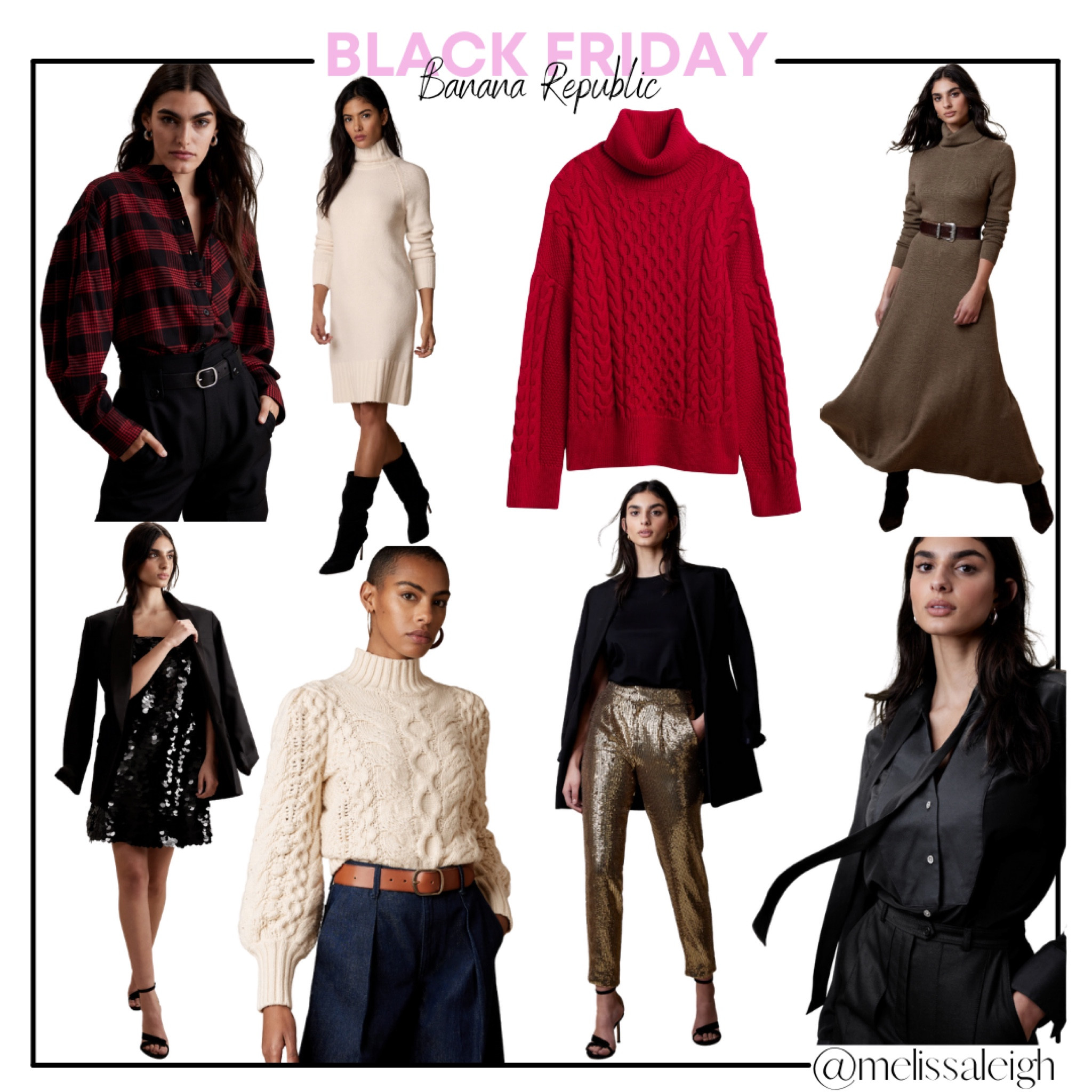 Banana republic - 40% off everything - plaid flannel blouse, sweater dress, turtleneck cable sweater tunic, sequin mini dress, cable knit sweater, sequin pants, tuxedo blouse - holiday outfit, holiday dress, holiday party, classic style 

#LTKHoliday #LTKCyberweek #LTKSeasonal