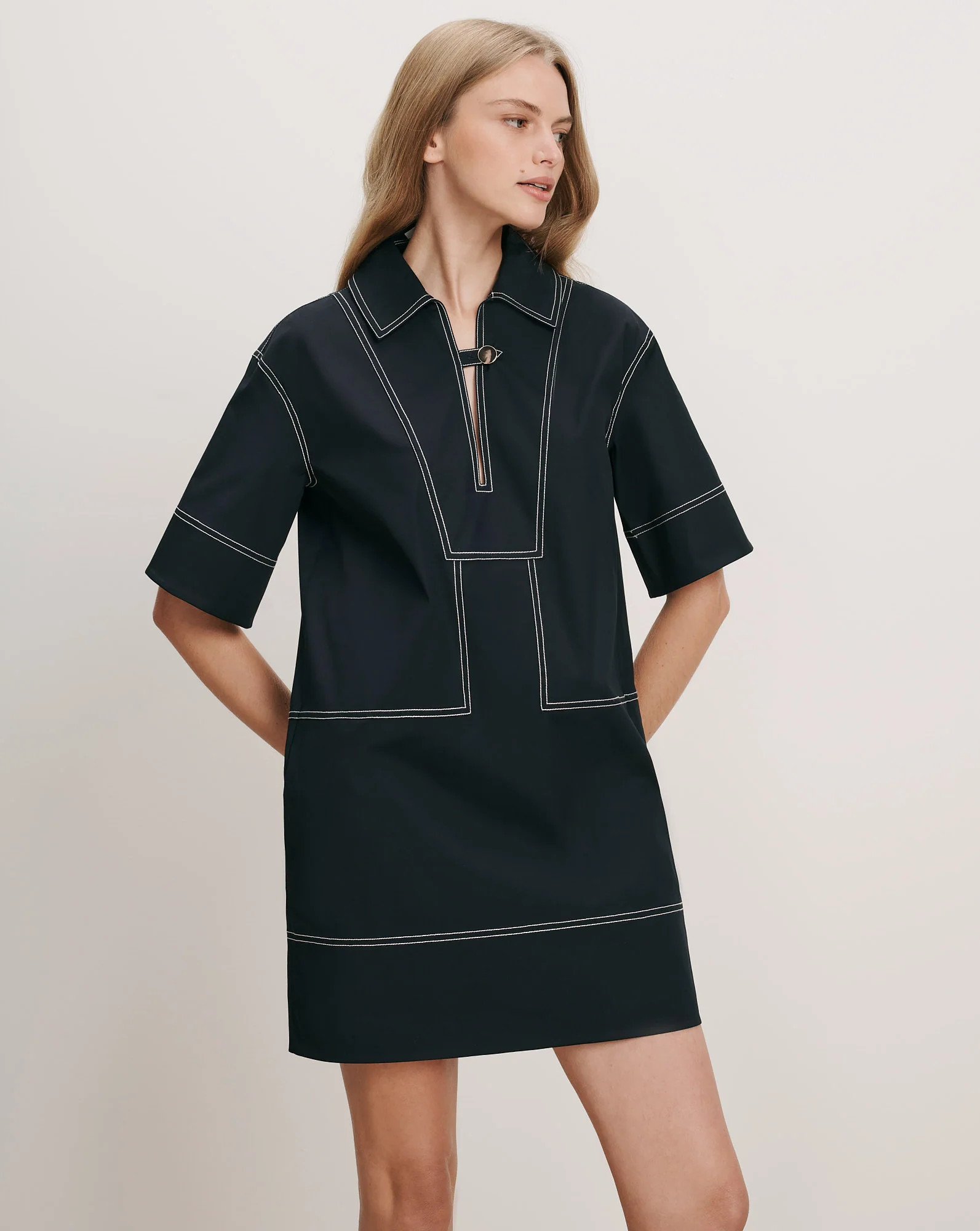 Phelix Tunic Mini Dress in Navy | Veronica Beard | Veronica Beard