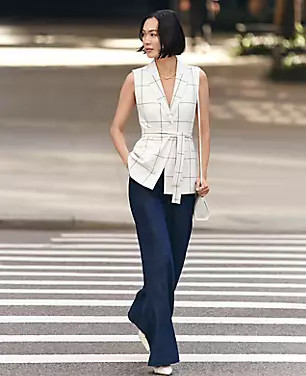 High Rise Trouser Jeans in Classic Rinse Wash | Ann Taylor (US)