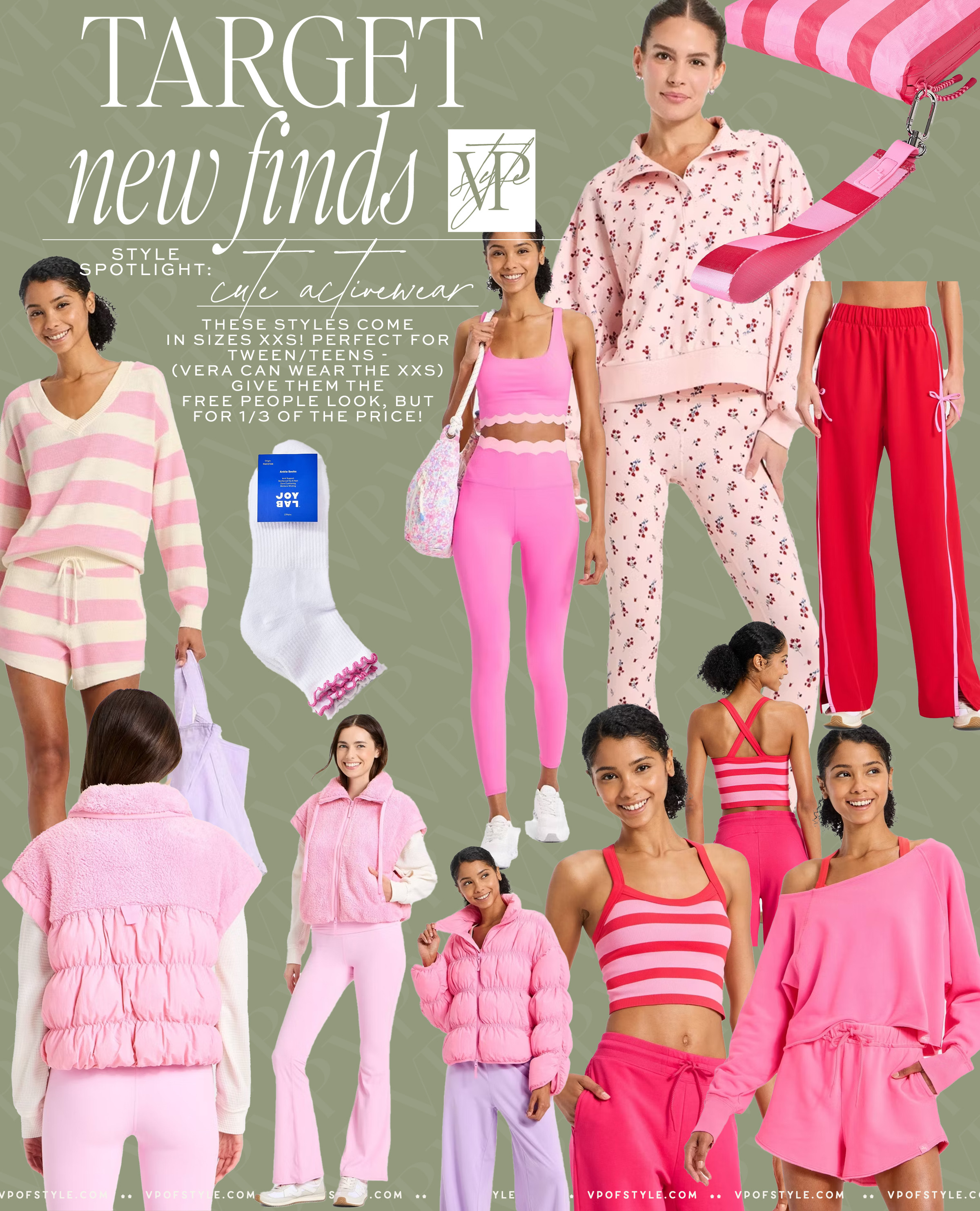 new target activewear finds. most of these come in size xxs which most tween/teens can fit in. (vera can fit in xxs and she is almost 12 - on the taller side for her age though). these are great for the teen/tween that loves the look of free people but for the mom that loves the price point of target!  

 

#LTKGiftGuide #LTKActive #LTKFindsUnder50