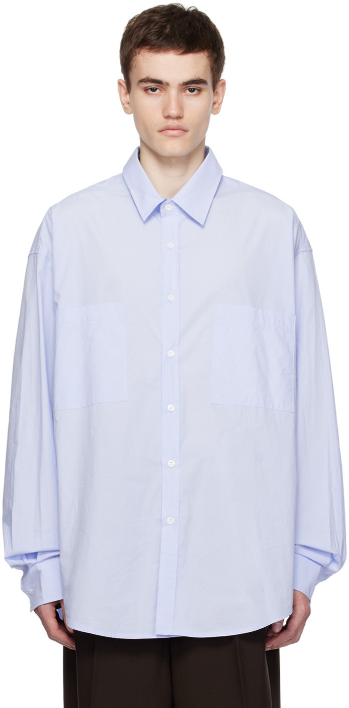 The Frankie Shop Blue Gus Shirt | SSENSE