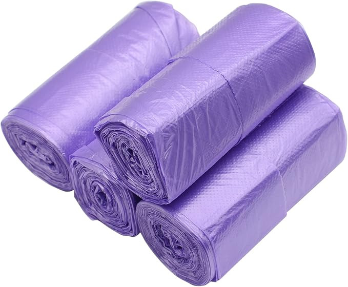 100 Counts 4 Gallon 45x60Cm Kitchen Purple Trash Bags with Handles for Bathroom Trash Bags, Contr... | Amazon (US)