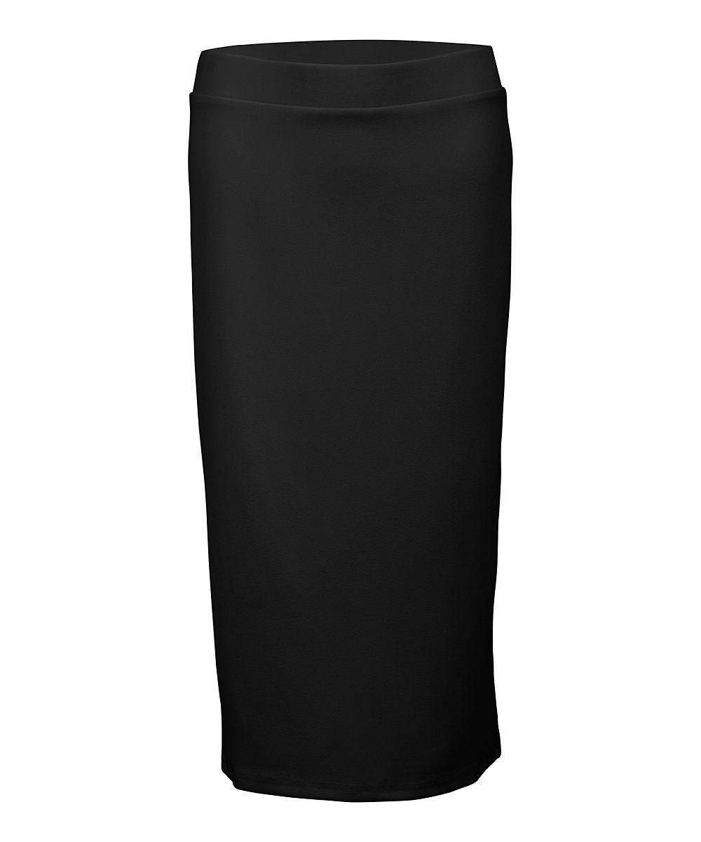 Lily Women's Career Skirts BLK - Black Pencil Skirt - Plus | Zulily