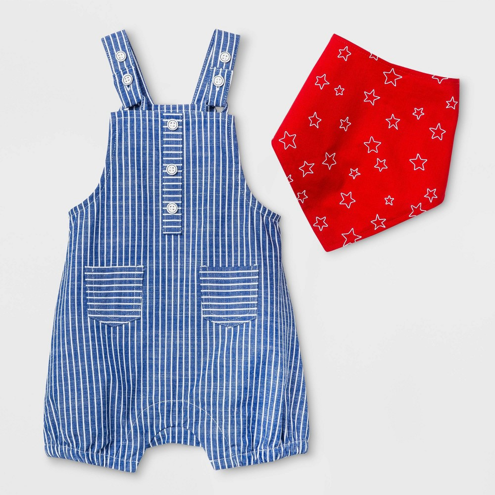 Baby Boys' Top & Bottom Set with Bandana - Cat & Jack Blue/White 3-6M | Target