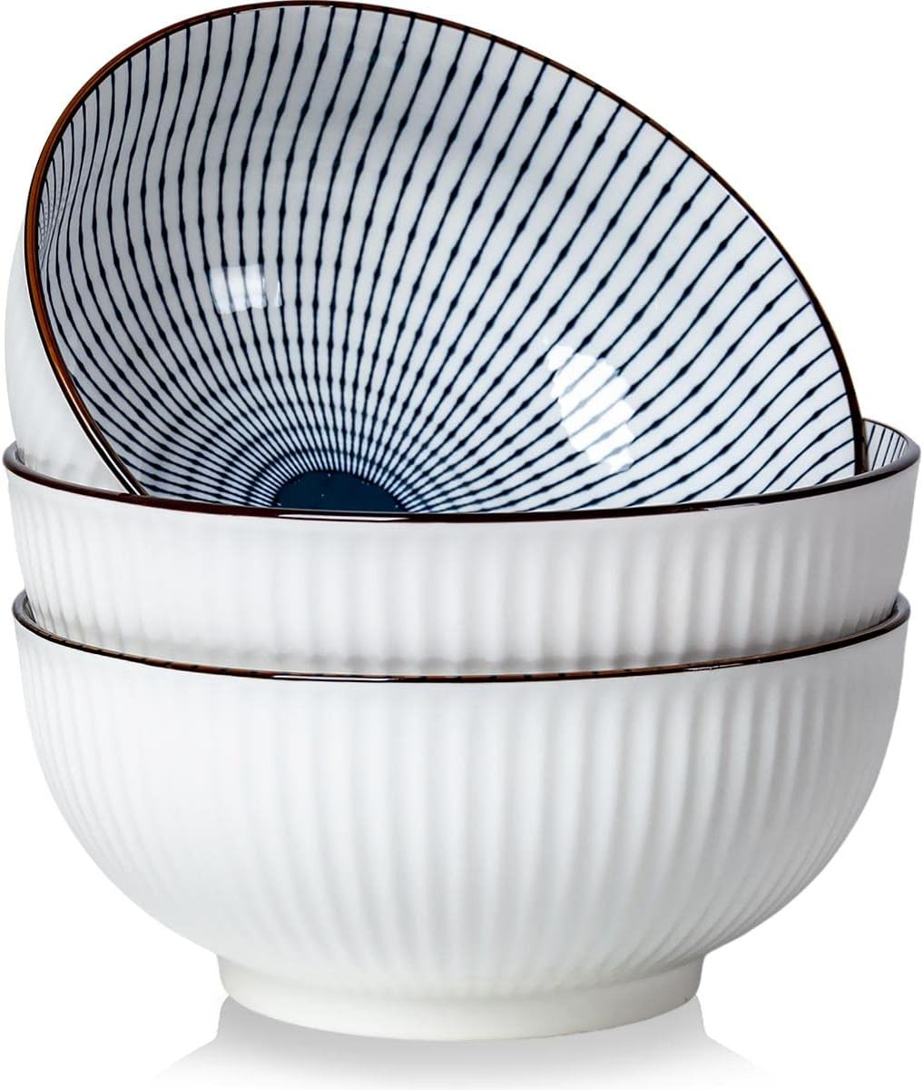 Houlu Tazones Pho de 60 onzas, tazón grande de sopa, juego de cuencos de ramen japonés, cuencos... | Amazon (US)