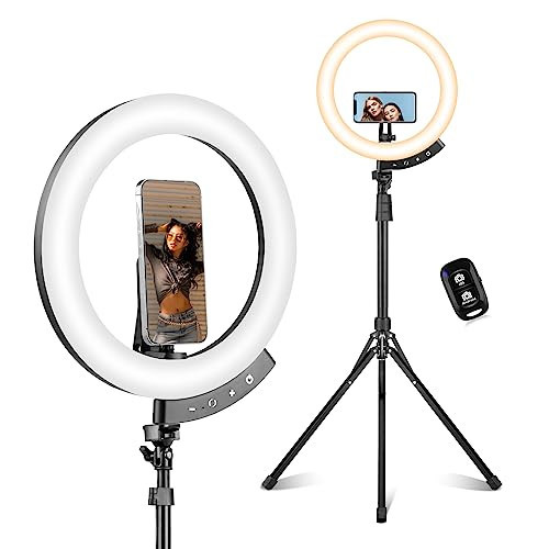 Sensyne 12" Ring Light with 62" Tripod Stand, LED Selfie Circle Light with Strong Magnectic Phone Holder Compatible with Cellphones for Live Stream/Recording/Photography/YouTube/TikTok | Amazon (US)