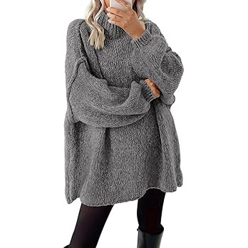 BTFBM Sweaters for Women Fall 2025 Long Sleeve Mock Neck Cable Knit Oversized Sweater Pullover To... | Amazon (US)