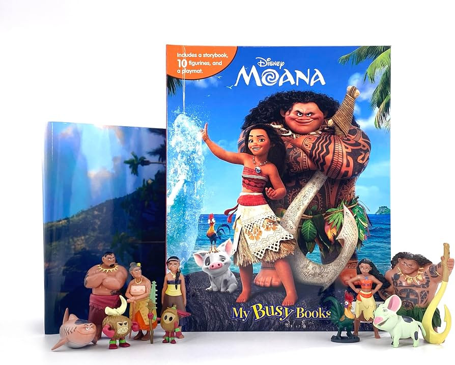 Disney Moana My Busy Books - Storybook, 10 figurines, playmat | Amazon (US)