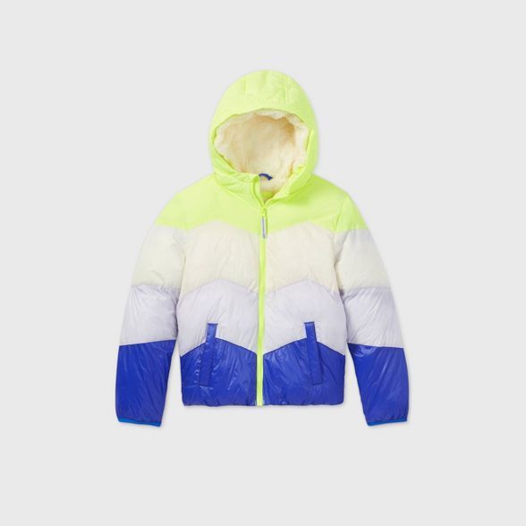 Kids' Colorblock Chevron Puffer Jacket - Cat & Jack™ | Target