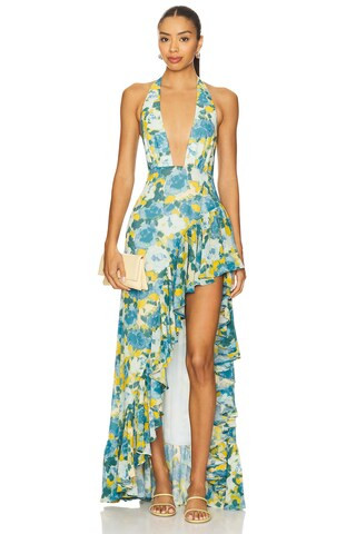 Lovers and Friends Eloise Gown in Blue Multi Floral from Revolve.com | Revolve Clothing (Global)
