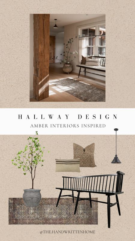 Hallway design or entryway design!

Love using a bench to create a resting spot

Amber interiors
McGee
Spindle bench
Vintage inspired runner
Area rug
Faux tree

#LTKhome #LTKsalealert #LTKstyletip