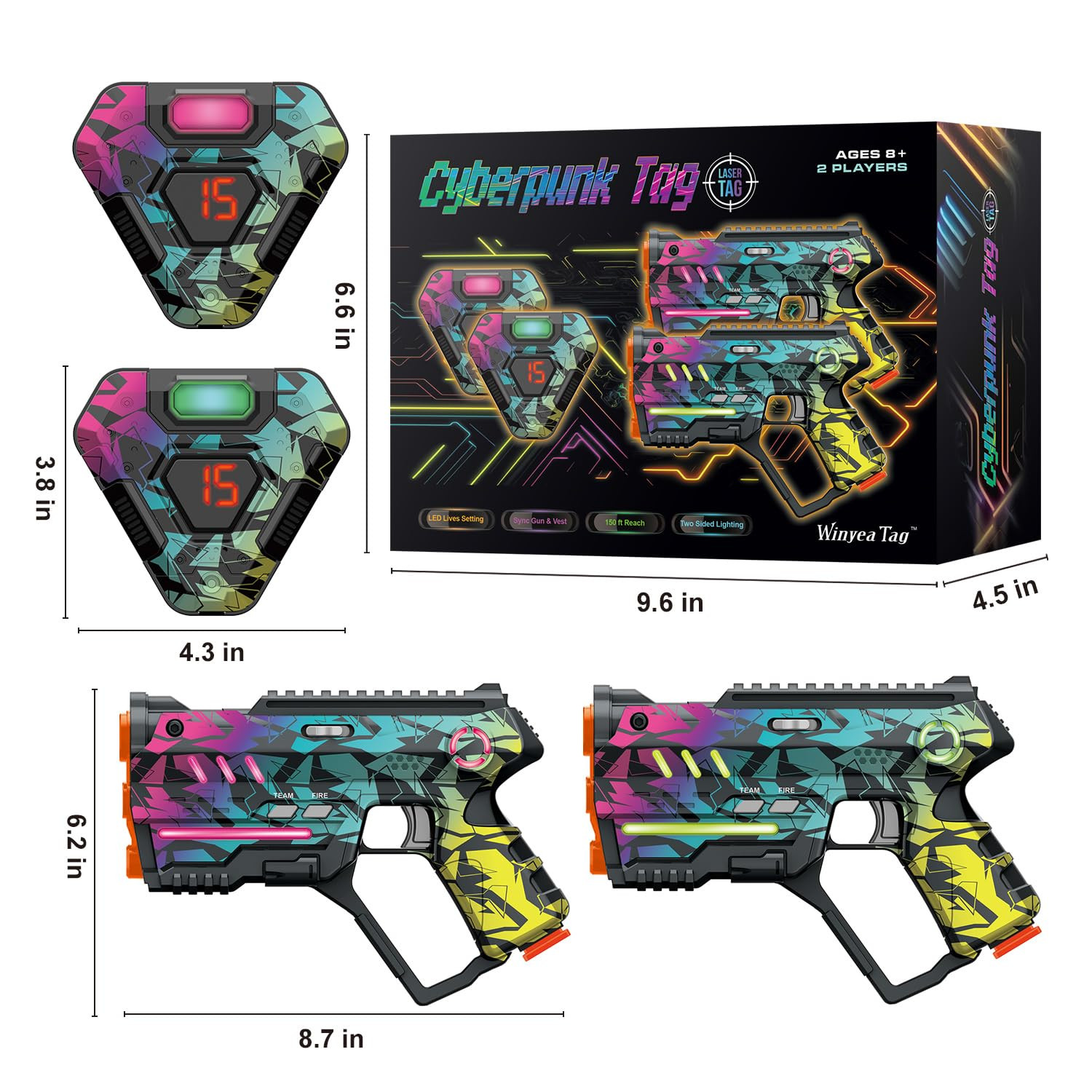 Laser Tag Set of 2, Lazer Tag Game for Kids Indoor & Outdoor Play, Gift Ideas for Kids Teens and ... | Amazon (US)