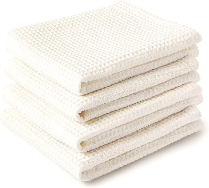 Encasa Homes Anti-Odour Waffle Kitchen Dish Towels, 28"x18" (4 Pc Set) Highly Absorbent, Tea Towe... | Amazon (US)