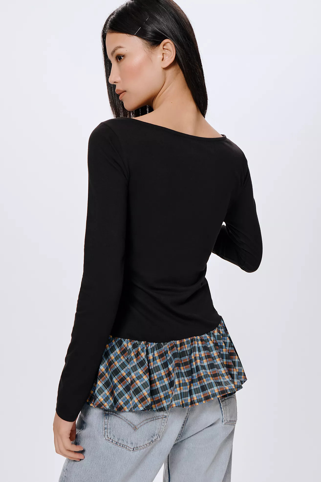 Maeve Long-Sleeve Peplum Top | Anthropologie (US)