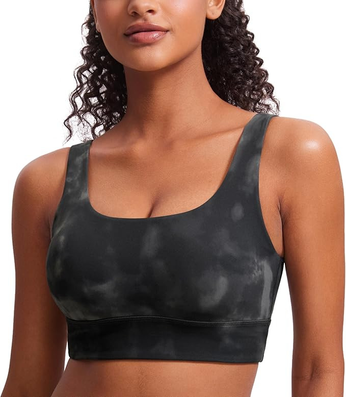 CRZ YOGA Butterluxe U Back Longline Sports Bras for Women - Scoop Neck Padded Yoga Workout Crop T... | Amazon (US)