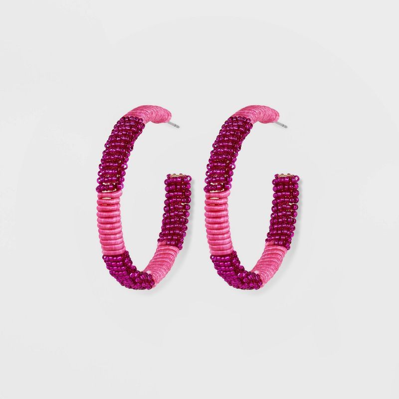 SUGARFIX by BaubleBar Textured Beaded Hoop Statement Earrings | Target