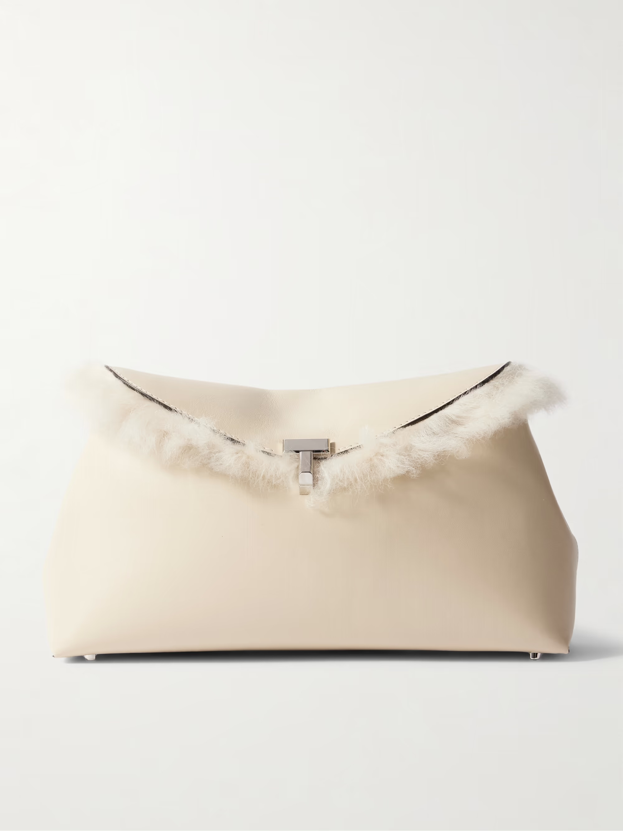 T-Lock shearling clutch | NET-A-PORTER (US)