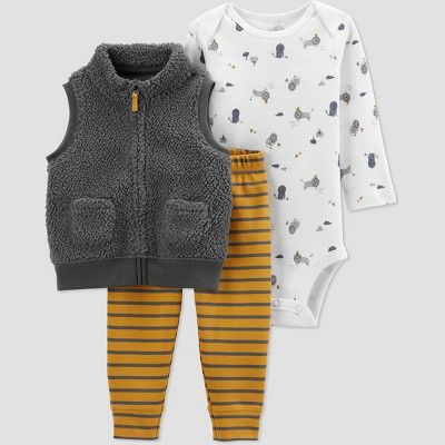 Baby Boys' Lion Vest Top & Bottom Set - Just One You® made by carter's Gray | Target
