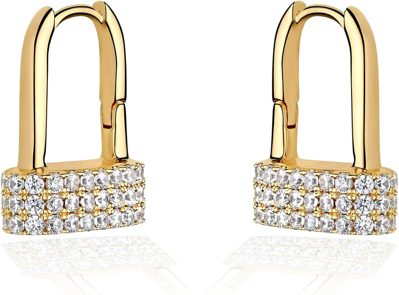 Mevecco Gold Dainty Dangle Hoop Earrings for Women 14K Gold Plated Delicate cute Geometric Triang... | Amazon (US)