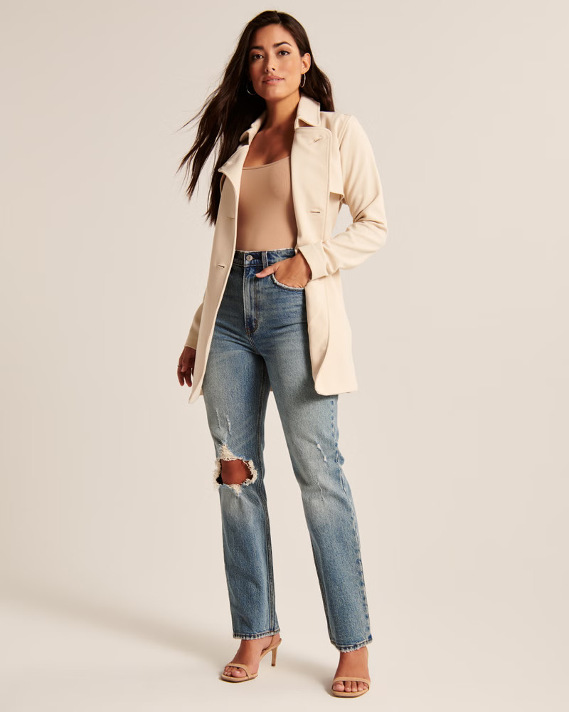 Women's Drapey Trench Coat | Women's Coats & Jackets | Abercrombie.com | Abercrombie & Fitch (US)