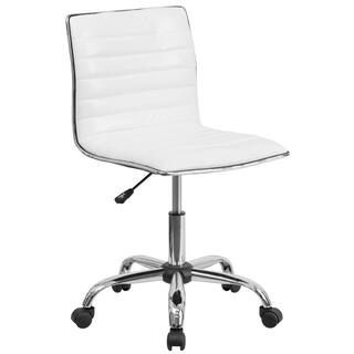 Flash Furniture 18 in. Width Standard White Vinyl Task Chair with Swivel Seat-DS512BWH - The Home... | The Home Depot