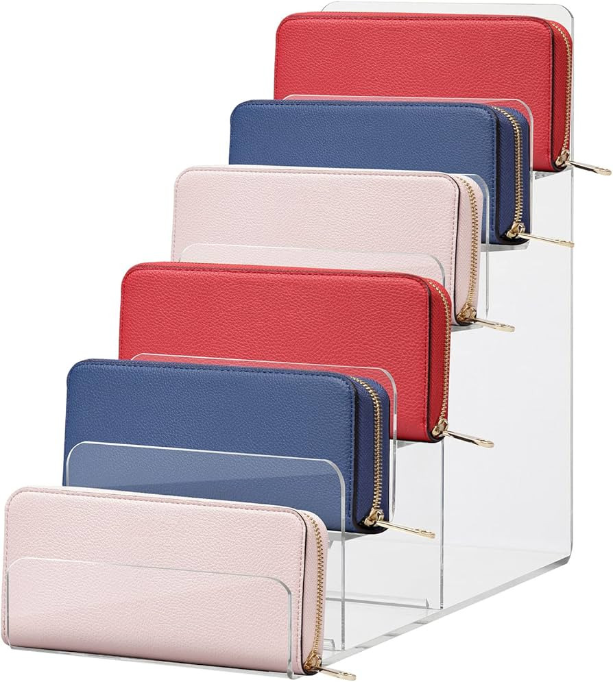 Cabilock Purse Stands for Display, 6-Tier Acrylic Clear Display Risers 7.8" Purse Perfume Organiz... | Amazon (US)