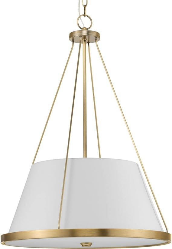 Progress Lighting Saffert Collection 22 in. 3-Light Vintage Brass Clear Glass Pendant | Amazon (US)