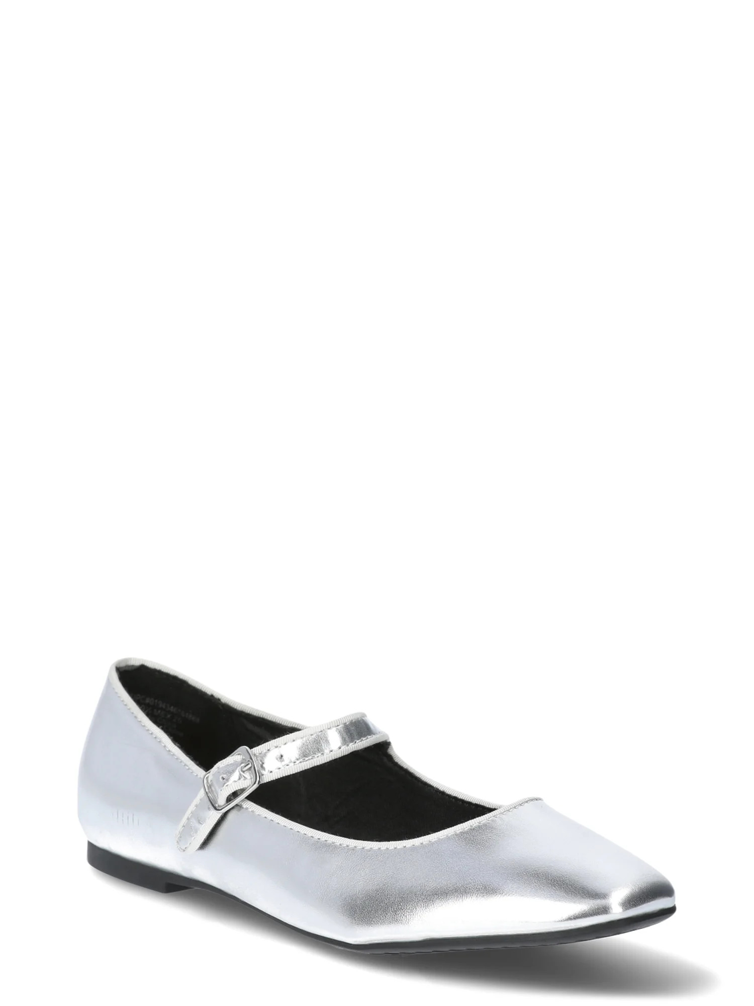 Time and Tru Women's Faux Leather Mary Jane Flats, Wide Width Available | Walmart (US)