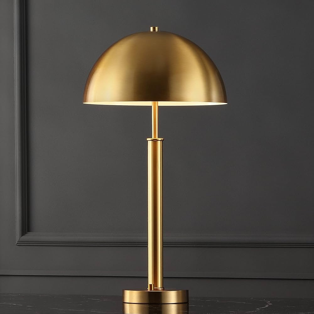 SAFAVIEH Couture Lighting Collection Harvey Modern Metal Dome Gold 26-inch Bedroom Living Room Ho... | Amazon (US)
