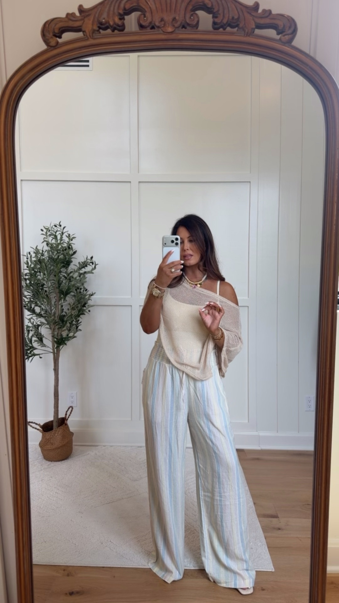 This Walmart outfit is giving effortless coastal chic 🤍 The lightweight knit + striped flowy pants combo is one of those comfy-but-still-put-together looks I’ll be wearing on repeat all summer ☀️✨

 #WalmartFashion #LTKStyle #SummerOutfits #CoastalStyle #AffordableFashion

#LTKmomlife #LTKootd #LTKSeasonal