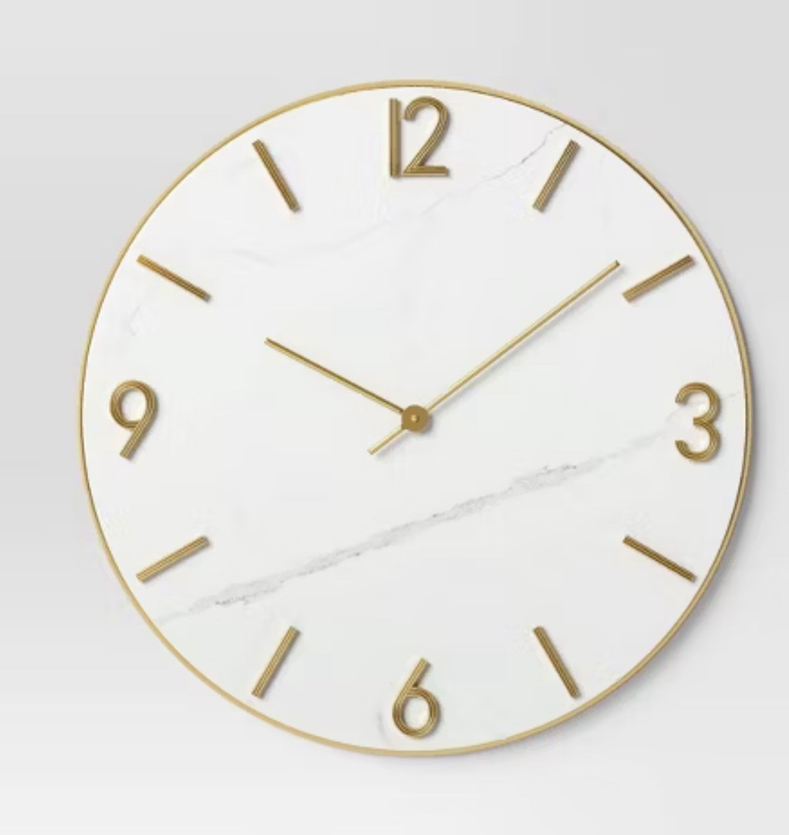 26" Faux Marble Finished in Polished Brass Wall Clock White - Threshold™: Elegant Timepiece for Indoor Use 

#LTKmomlife #LTKHome #LTKdayinmylife