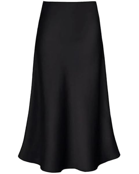 Women's Satin High Waisted Maxi Skirts Hidden Elasticized Waistband A Line Long Skirt | Amazon (US)