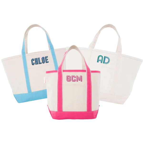 Embroidered Canvas Tote | Sprinkled With Pink