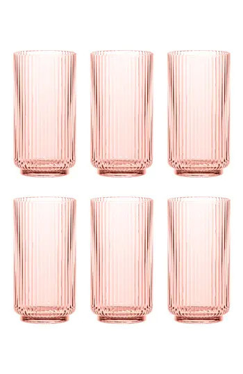TarHong Set of 6 Shatterproof Mesa Jumbo Drinking Glasses in Pink at Nordstrom Rack | Nordstrom Rack