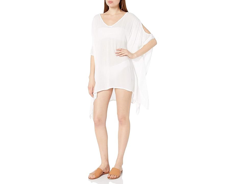 Kenneth Cole Women's Standard Cold Shoulder Tunic Swimsuit Cover Up (White) Women's Swimwear Sets | Zappos