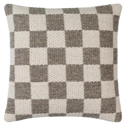 Edward Mid Century Modern Beige Wool Decorative Throw Pillow - 20x20 | Kathy Kuo Home
