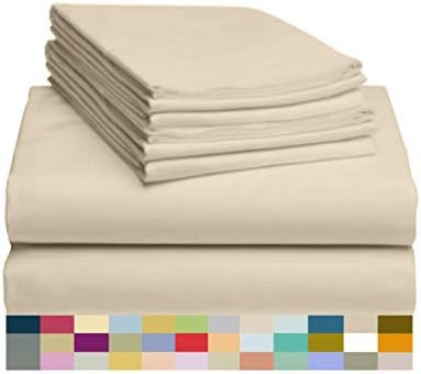 LuxClub 6 PC Sheet Set Bamboo Sheets Deep Pockets 18" Eco Friendly Wrinkle Free Sheets Machine Wa... | Amazon (US)