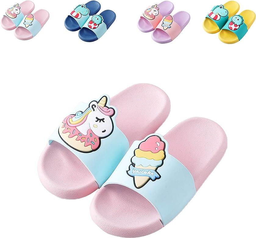 Girls Pool Slides Shower Slides Sandals Unicorn Slippers Water Shoes For Toddler/Little Kids | Amazon (US)