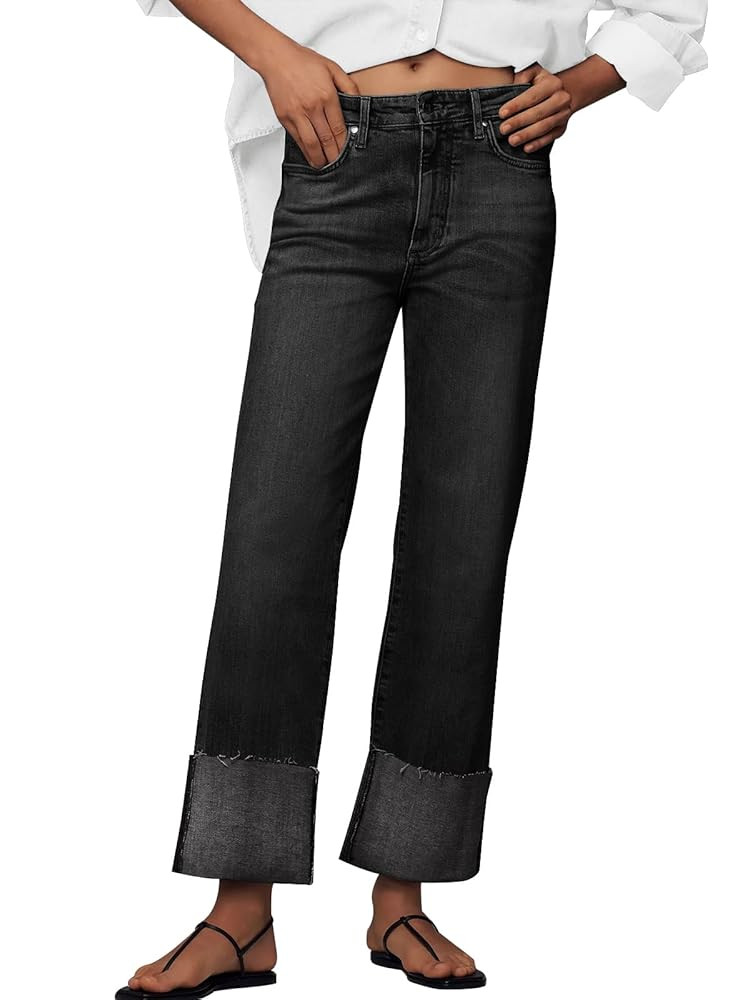 KUNMI Jeans for Women Wide Leg Baggy High Waist Boyfriends Straight Leg Stretchy Denim Pants Tren... | Amazon (US)